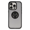 Newface iPhone 16 Pro Max Kılıf Montreal Yüzüklü Silikon Kapak - Siyah