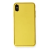 Newface iPhone XS Max Kılıf Coco Deri Silikon Kapak - Sarı