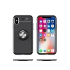 Newface iPhone XS Max Kılıf Range Yüzüklü Silikon - Siyah-Mavi