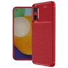 Newface Oppo A38 Kılıf Auto Focus Karbon Kapak - Kırmızı
