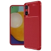 Newface Oppo A38 Kılıf Auto Focus Karbon Kapak - Kırmızı