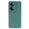 Newface Oppo Reno 11F Kılıf Petek Silikon Kapak - Koyu Yeşil