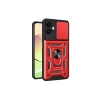 Newface Samsung Galaxy A06 Kılıf Pars Lens Yüzüklü Silikon - Kırmızı