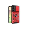 Newface Samsung Galaxy A16 5G Kılıf Pars Lens Yüzüklü Silikon - Kırmızı