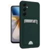 Newface Samsung Galaxy A55 5G Kılıf Kelvin Kartvizitli Silikon - Koyu Yeşil
