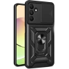 Newface Samsung Galaxy M15 Kılıf Pars Lens Yüzüklü Silikon - Siyah