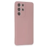 Newface Samsung Galaxy S21 Ultra Kılıf Nano içi Kadife Silikon - Pudra