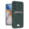 Newface Samsung Galaxy S24 FE Kılıf Kelvin Kartvizitli Silikon - Koyu Yeşil