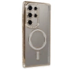 Newface Samsung Galaxy S24 Ultra Kılıf Joke Simli Magneticsafe Kılıf - Gold