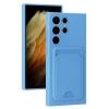 Newface Samsung Galaxy S24 Ultra Kılıf Kelvin Kartvizitli Silikon - Mavi