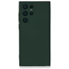 Newface Samsung Galaxy S24 Ultra Kılıf Nano içi Kadife Silikon - Koyu Yeşil