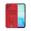 Newface Xiaomi Mİ 11 Lite Kılıf Zuma Kartvizitli Yüzüklü Silikon - Kırmızı