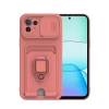 Newface Xiaomi Mİ 11 Lite Kılıf Zuma Kartvizitli Yüzüklü Silikon - Pembe