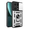 Newface Xiaomi Poco M6 Pro 4G Kılıf Pars Lens Yüzüklü Silikon - Gümüş