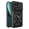 Newface Xiaomi Poco M6 Pro 4G Kılıf Pars Lens Yüzüklü Silikon - Siyah