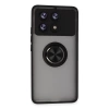 Newface Xiaomi Poco X6 Pro Kılıf Montreal Yüzüklü Silikon Kapak - Siyah