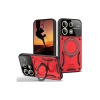 Newface Xiaomi Redmi 13 4G Kılıf Joy Lens Standlı Kapak - Kırmızı