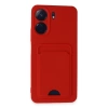 Newface Xiaomi Redmi 13C Kılıf Kelvin Kartvizitli Silikon - Kırmızı