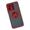 Newface Xiaomi Redmi Note 12S Kılıf Montreal Yüzüklü Silikon Kapak - Kırmızı
