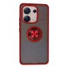 Newface Xiaomi Redmi Note 13 4G Kılıf Montreal Yüzüklü Silikon Kapak - Kırmızı
