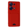 Newface Xiaomi Redmi Note 13 Pro 4G Kılıf Kelvin Kartvizitli Silikon - Kırmızı