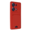 Newface Xiaomi Redmi Note 13 Pro 4G Kılıf Kelvin Kartvizitli Silikon - Kırmızı