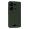 Newface Xiaomi Redmi Note 13 Pro 4G Kılıf Kelvin Kartvizitli Silikon - Koyu Yeşil