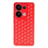Newface Xiaomi Redmi Note 13 Pro 4G Kılıf Petek Silikon Kapak - Kırmızı