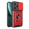 Newface Xiaomi Redmi Note 13 Pro Plus Kılıf Pars Lens Yüzüklü Silikon - Kırmızı