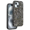 Onegif iPhone 15 Plus Bright Simli Kapak - Gümüş