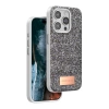 Onegif iPhone 15 Pro Bright Simli Kapak - Gümüş