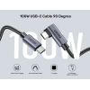 UNITEK TYPE-C HIZLI ŞARJ KABLOSU 90 DERECE 2 METRE 100W (C14123BK-2M)