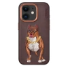 Venco iPhone 11 Perma Desenli Kapak - Kahverengi