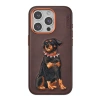 Venco iPhone 15 Pro Perma Desenli Kapak - Koyu Kahve
