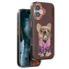 Venco iPhone 16 Cute Desenli Kapak - Koyu Kahve