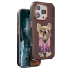 Venco iPhone 16 Pro Cute Desenli Kapak - Koyu Kahve