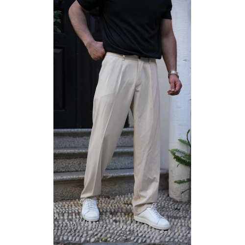 Baggy Kumaş Pantolon Bej