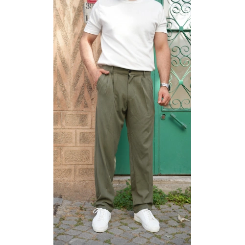Baggy Kumaş Pantolon Haki