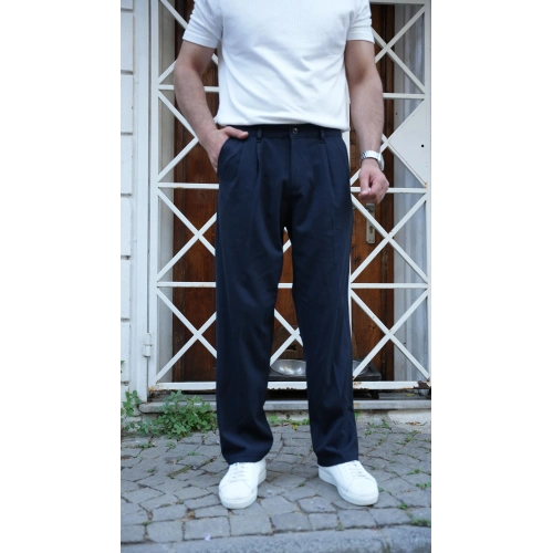 Baggy Kumaş Pantolon Lacivert