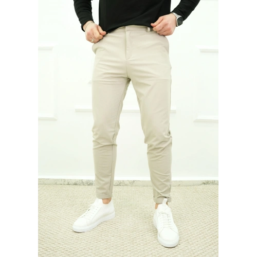 Duble Paça Pantolon Taş