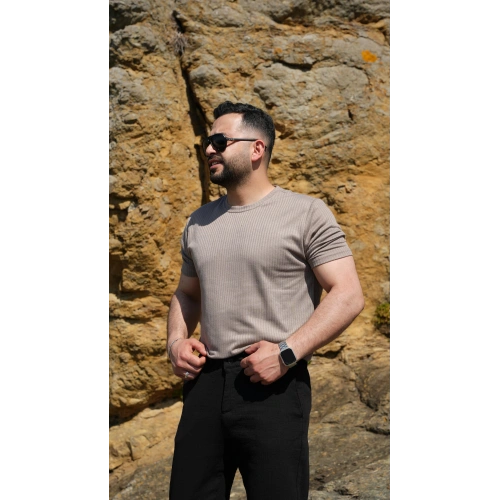 Fitilli Tişört Kahve