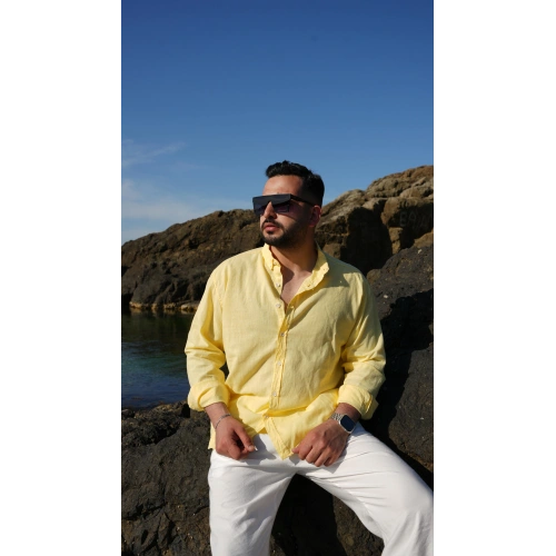 Fresh Keten Gömlek Sarı