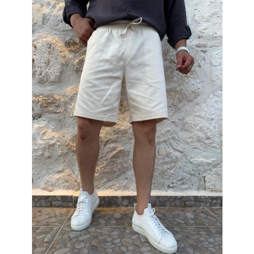 Gabardin Şort Krem-OTLT