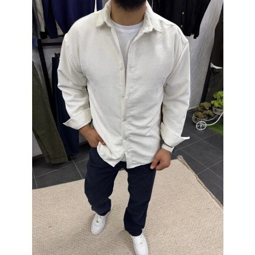 Kadife Gömlek Beyaz