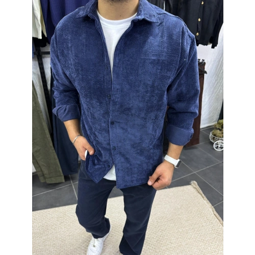 Kadife Gömlek Lacivert