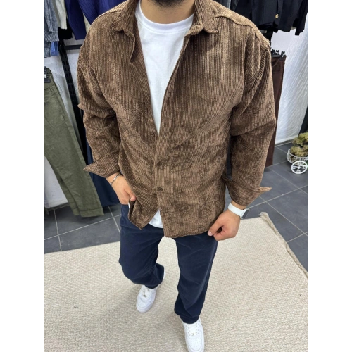 Kadife Gömlek Kahve