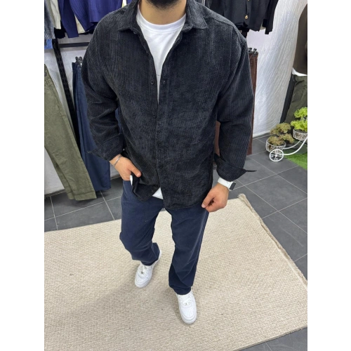 Kadife Gömlek Siyah