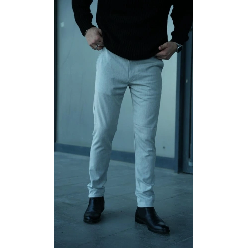 Kalın Kumaş Likralı Pantolon Gri