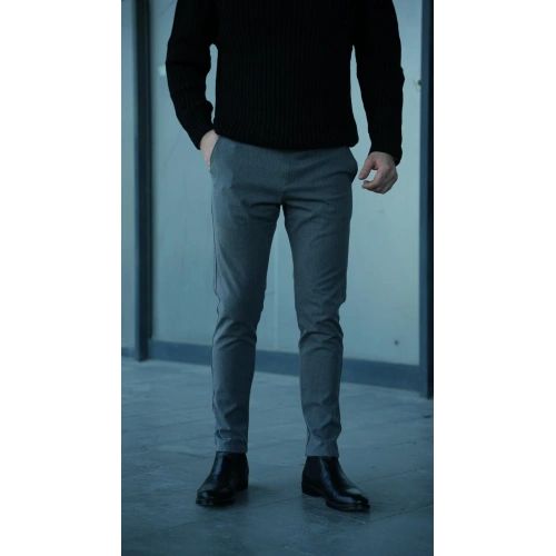 Kalın Kumaş Likralı Pantolon Koyu Gri