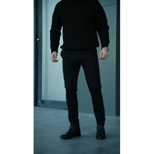 Kalın Kumaş Likralı Pantolon Siyah